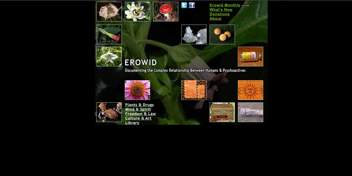 Erowid homepage