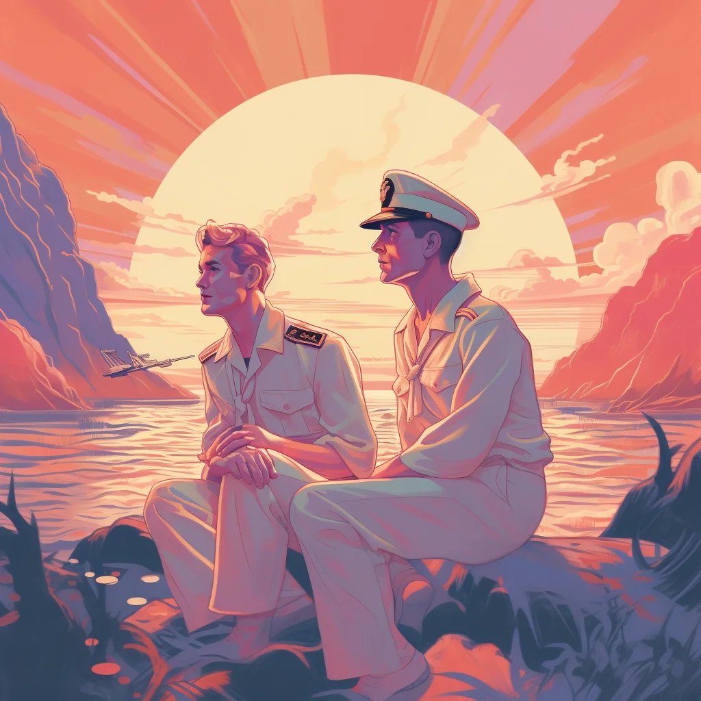 A light and hopeful illustration of a U.S. Navy