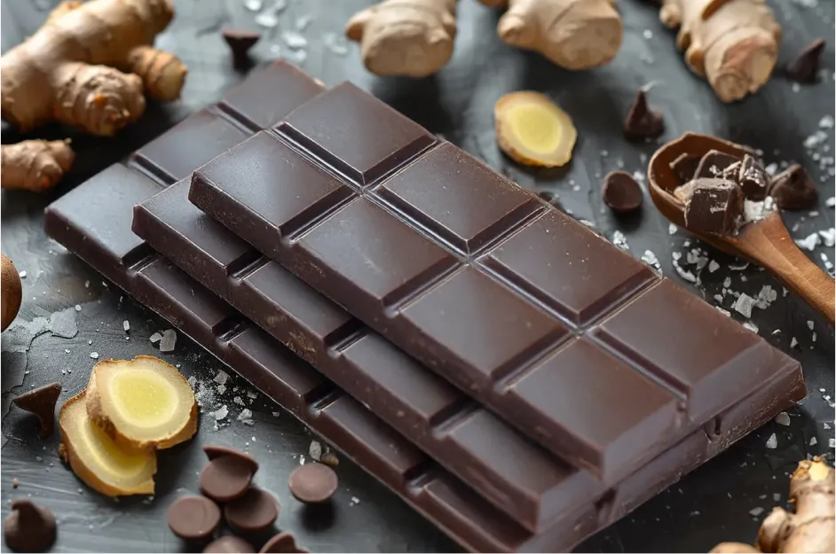 Dark Chocolate Shroom and Ginger Bars